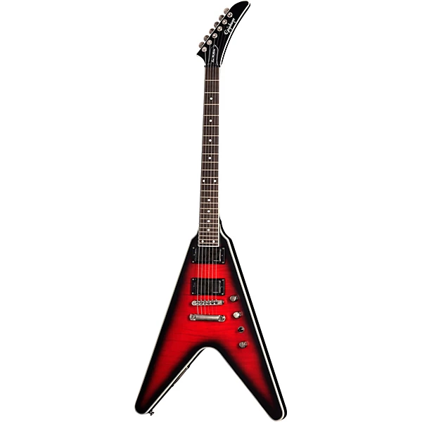 Epiphone Dave Mustaine Flying V Prophecy Electric Guitar Aged Dark Red Burst 6 Epiphone Dave Mustaine Flying V Prophecy Electric Guitar Aged Dark Red Burst