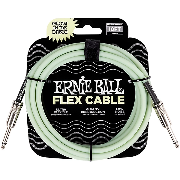 Ernie Ball Flex Glow Instrument Cable Straight/Straight 10 ft.