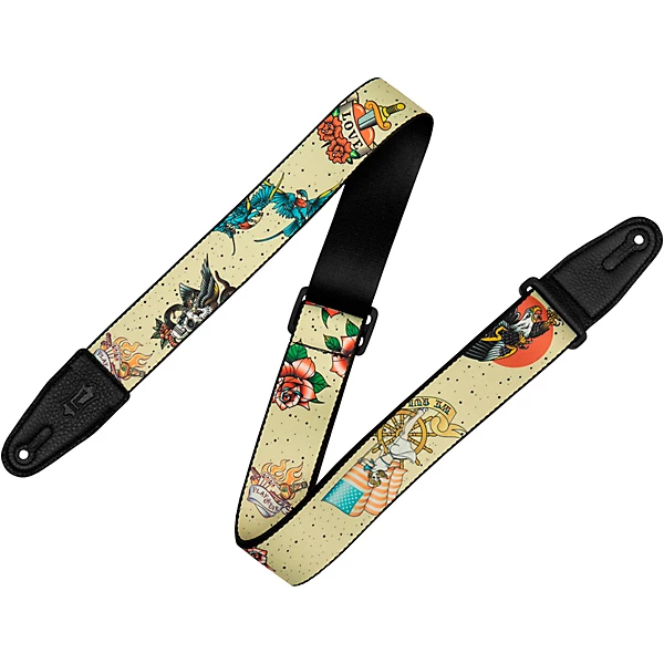 Levy's 2 Tattoo Series Polyester Guitar Strap Old School