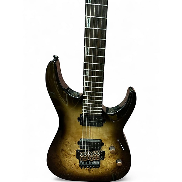 Used ESP LTD H1001QM Deluxe Floyd Rose Brown Sunburst Solid Body Electric Guitar 6 Used ESP LTD H1001QM Deluxe Floyd Rose Brown Sunburst Solid Body Electric Guitar