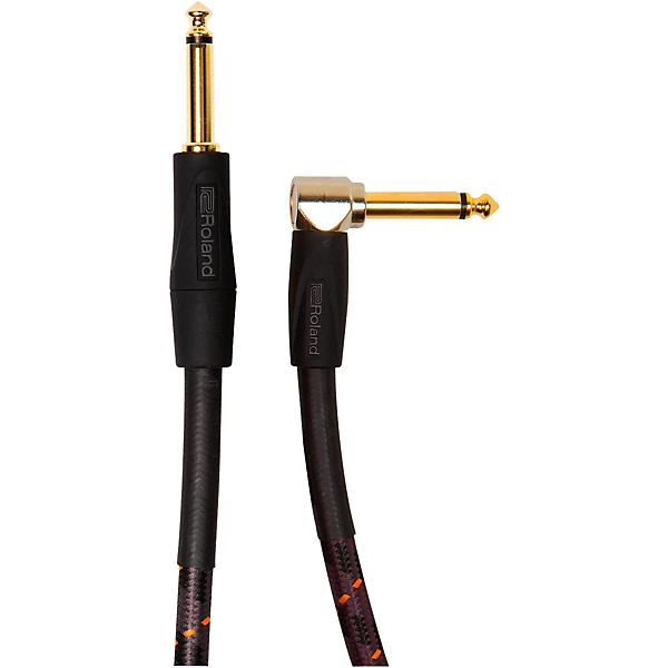 Roland Gold Series 1/4 Angled/Straight Instrument Cable 10 ft. Black