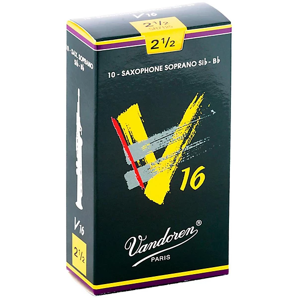 Vandoren V16 Soprano Saxophone Reeds Strength 2.5, Box of 10