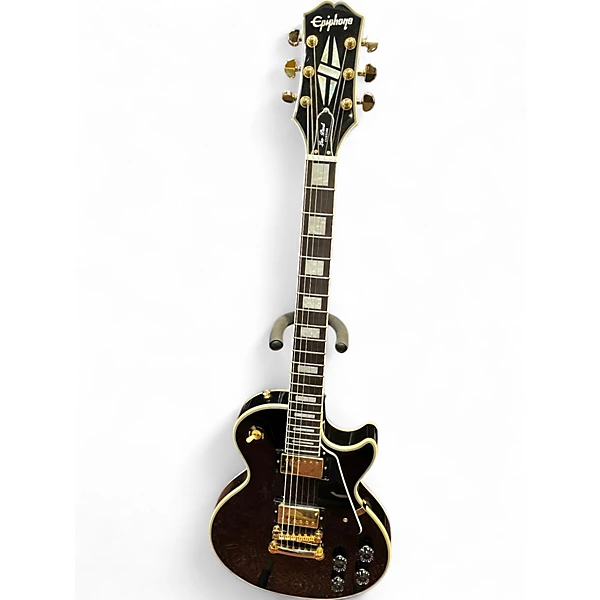 Used 2023 Epiphone Les Paul Custom Black Solid Body Electric Guitar