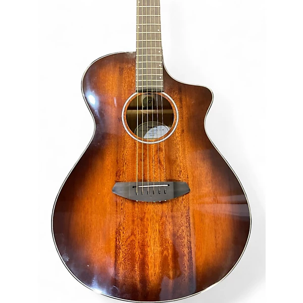 Used Breedlove Pursuit Exotic Myrtlewood Bourbon Burst Acoustic Electric Guitar 4 Used Breedlove Pursuit Exotic Myrtlewood Bourbon Burst Acoustic Electric Guitar