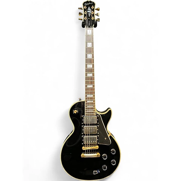 Used 2001 Epiphone Les Paul Black Beauty 3 Black Solid Body Electric Guitar