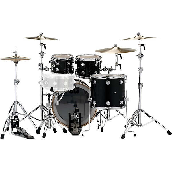 DW SSC Collectors Series 4-Piece Finish Ply Shell Pack With 22 Bass Drum Black Ice Chrome Hardware 4 DW SSC Collectors Series 4-Piece Finish Ply Shell Pack With 22 Bass Drum Black Ice Chrome Hardware