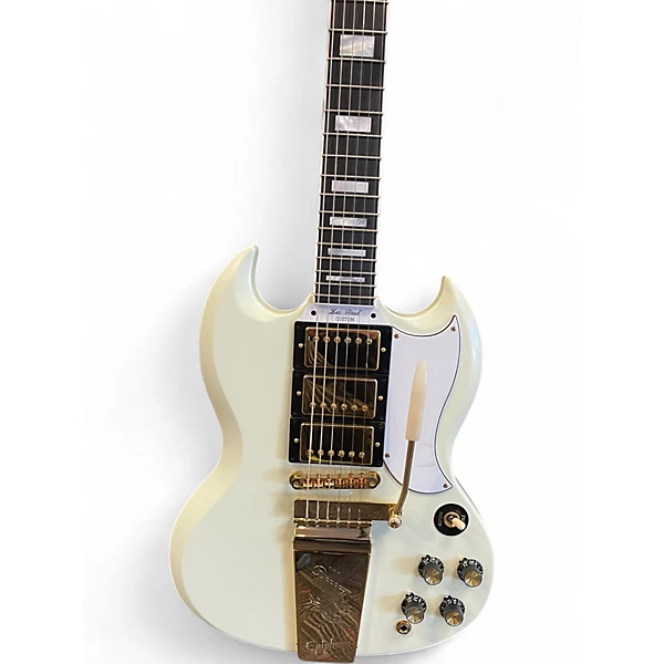 Used Epiphone Custom 1963 Les Paul SGCLASIC WHITE Solid Body Electric Guitar