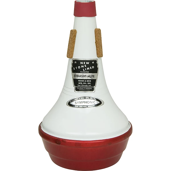 Humes & Berg Stonelined Series Trombone Straight Mute 165 Philhamonic Metal Red and White