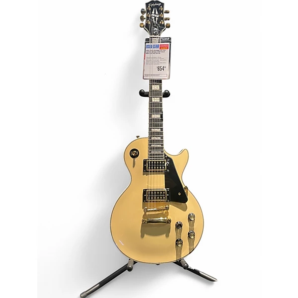 Used 2020s Epiphone Les Paul Custom Antique Ivory Solid Body Electric Guitar
