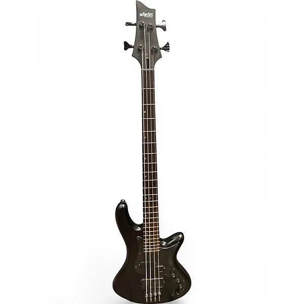 Used Schecter Guitar Research Stiletto Custom 4 String Black Electric Bass Guitar