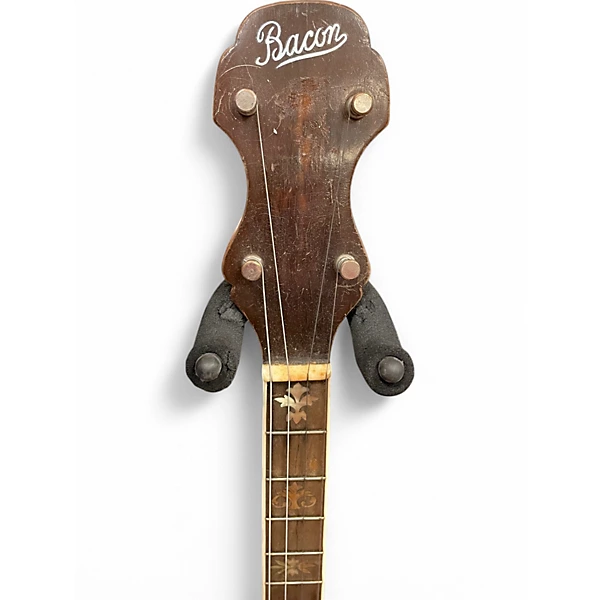 Vintage 1930s Bacon F+F MODEL 2 Natural Banjo 4 Vintage 1930s Bacon F+F MODEL 2 Natural Banjo