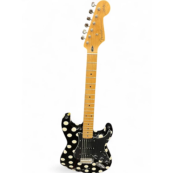 Used Fender BUDDY GUY STANDARD STRAOCASTER Black With White Polka Dots Solid Body Electric Guitar