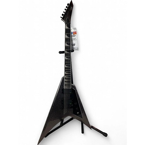 Used ESP LTD Kirk Hammett Signature KH-V Black Sparkle Solid Body Electric Guitar