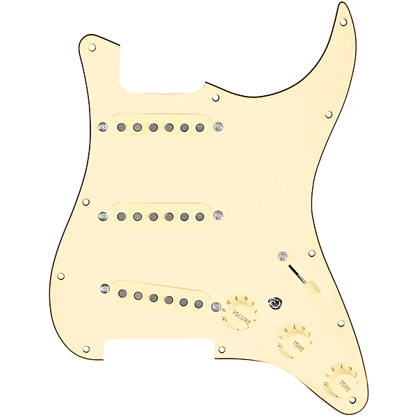 920D Custom Texas Grit Loaded Pickguard for Strat With Aged White Pickups and Knobs and S7W-MT Wiring Harness Aged White