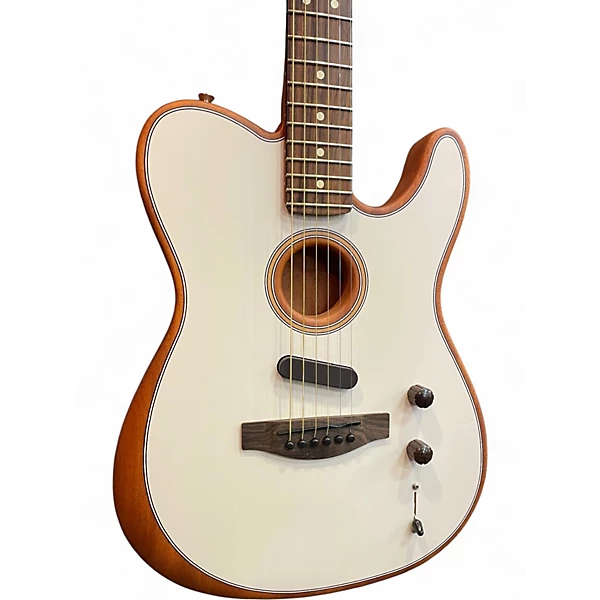 Used Fender Acoustasonic Player Telecaster White Acoustic Electric Guitar 4 Used Fender Acoustasonic Player Telecaster White Acoustic Electric Guitar