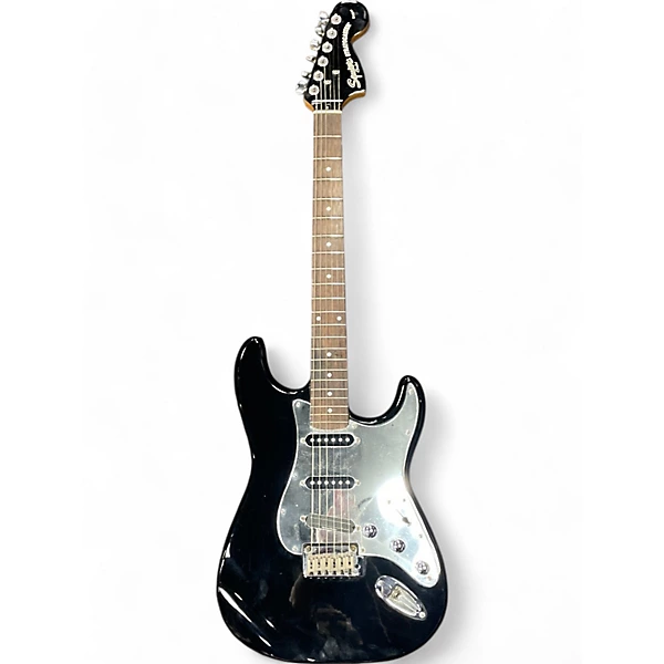 Used Squier LIMITED EDITION HOT RAIL Black Solid Body Electric Guitar