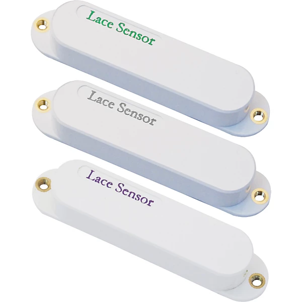 Lace Sensor Emerald-RW Silver-Purple Guitar Pickup Set White