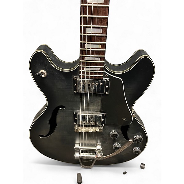 Used 2020s Schecter Guitar Research Corsair Custom Trans Black Hollow Body Electric Guitar 6 Used 2020s Schecter Guitar Research Corsair Custom Trans Black Hollow Body Electric Guitar