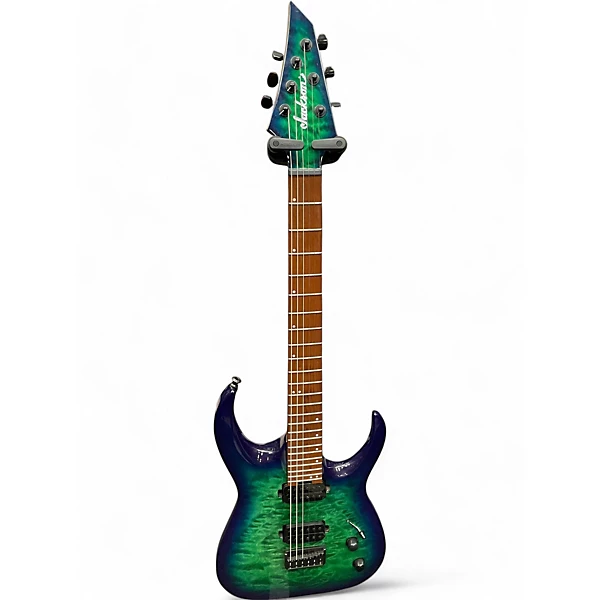 Used Jackson Pro Series Misha Mansoor Signature Juggernaut HT6 GREEN AND BLUE Solid Body Electric Guitar