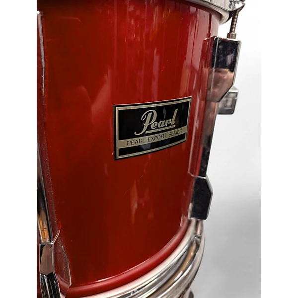 Used Pearl 5 Piece Export Metallic Red Drum Kit 4 Used Pearl 5 Piece Export Metallic Red Drum Kit