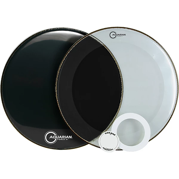 Aquarian Force Series Bass Drum Head Pak Black 24 in.