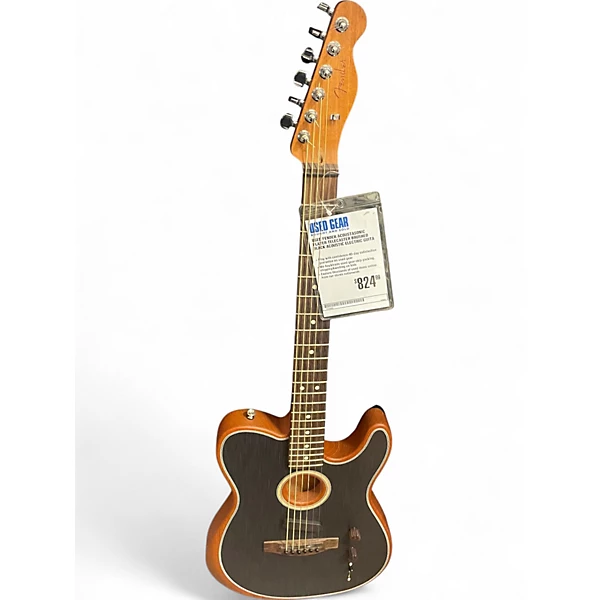Used Fender Acoustasonic Player Telecaster brushed black Acoustic Electric Guitar