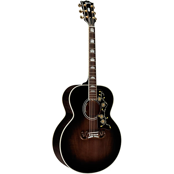 Gibson SJ-200 Standard 5A Flame Limited-Edition Acoustic-Electric Guitar Cobra Burst 6 Gibson SJ-200 Standard 5A Flame Limited-Edition Acoustic-Electric Guitar Cobra Burst