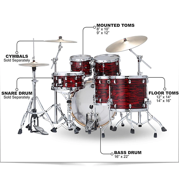 TAMA Starclassic Walnut/Birch 5-Piece Shell Pack with 22 Bass Drum Red Oyster 4 TAMA Starclassic Walnut/Birch 5-Piece Shell Pack with 22 Bass Drum Red Oyster
