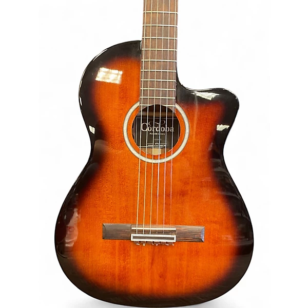 Used Cordoba Fusion 5 Tobacco Burst Classical Acoustic Electric Guitar 4 Used Cordoba Fusion 5 Tobacco Burst Classical Acoustic Electric Guitar