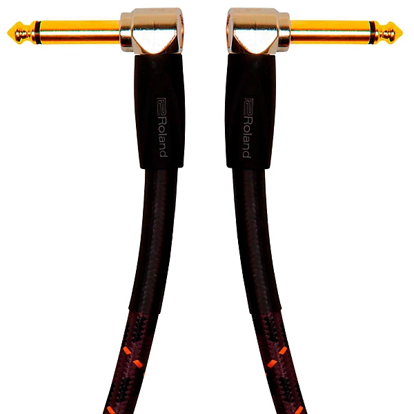 Roland Gold Series 1/4 Angled/Angled Instrument Cable 3 ft. Black