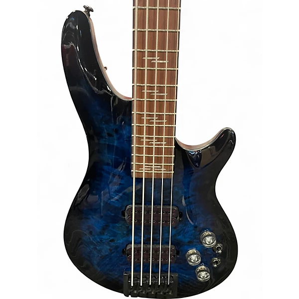 Used 2024 Schecter Guitar Research Omen Elite blue burl Electric Bass Guitar 6 Used 2024 Schecter Guitar Research Omen Elite blue burl Electric Bass Guitar