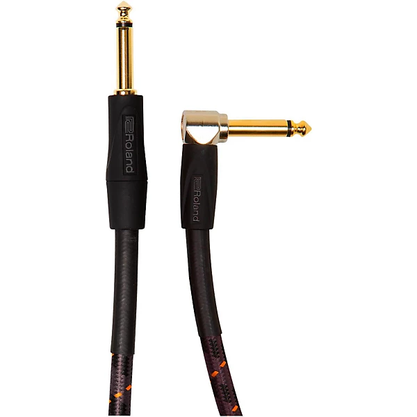 Roland Gold Series 1/4 Angled/Straight Instrument Cable 20 ft. Black
