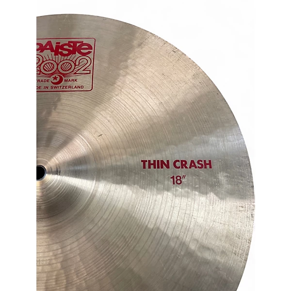 Used Paiste 18in 2002 Thin Crash Cymbal 6 Used Paiste 18in 2002 Thin Crash Cymbal