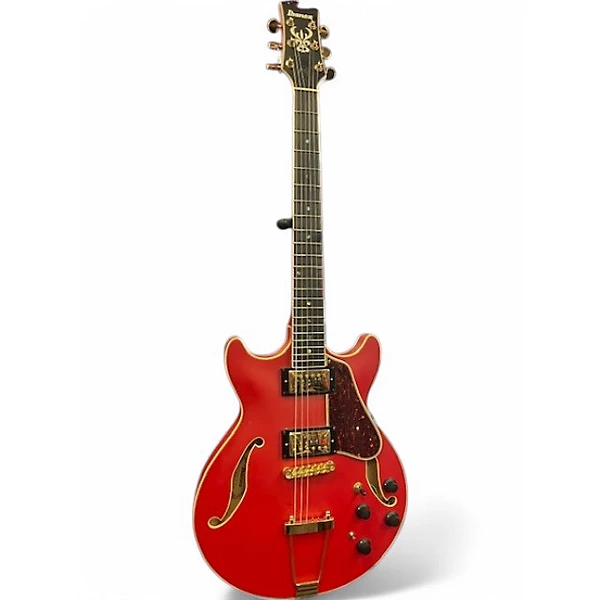 Used Ibanez AMH90 CHERRY RED Hollow Body Electric Guitar