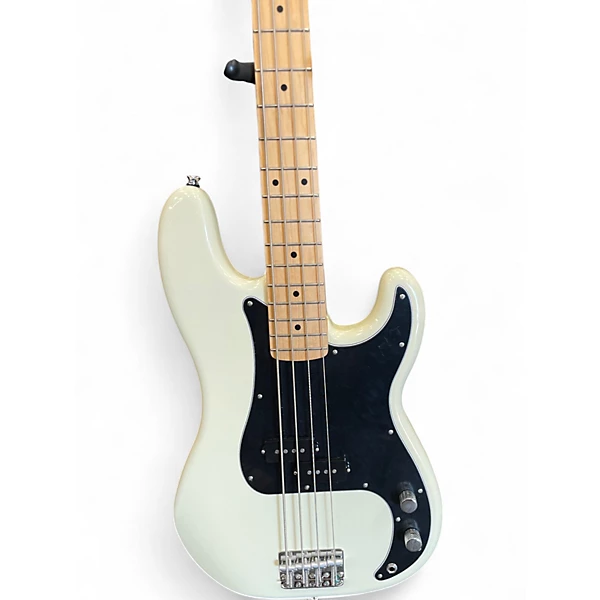 Used Fender Standard Precision Bass Olympic White Electric Bass Guitar 4 Used Fender Standard Precision Bass Olympic White Electric Bass Guitar