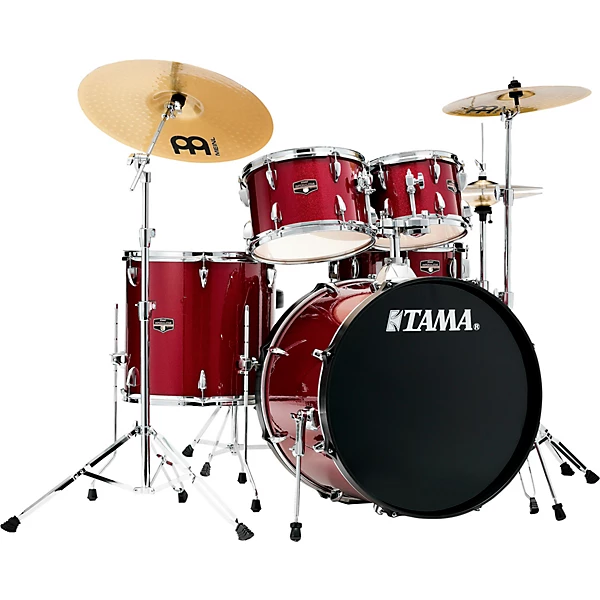 TAMA Imperialstar 5-Piece Complete Drum Set With 22 Bass Drum and MEINL HCS Cymbals Candy Apple Mist