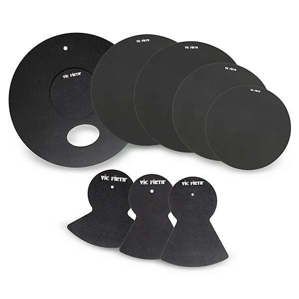 Vic Firth Drum Set Mute Prepack 10,12,14 (2),22 in.,hi-hat,and cymbal (2)
