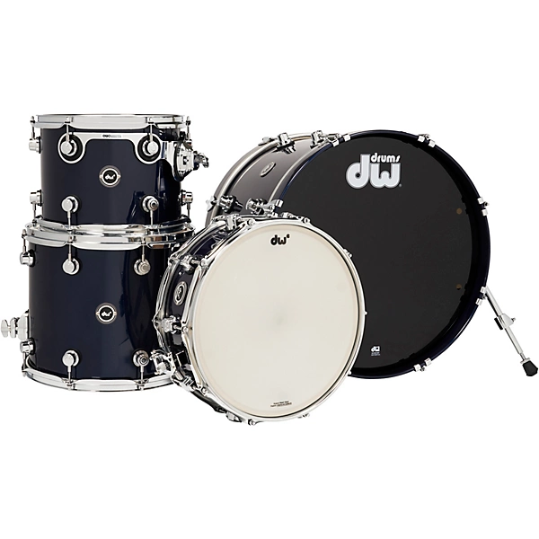 DW DWe Wireless Acoustic-Electronic Convertible 4-Piece Shell Pack With 20 Bass Drum Lacquer Custom Specialty Midnight Blue Metallic