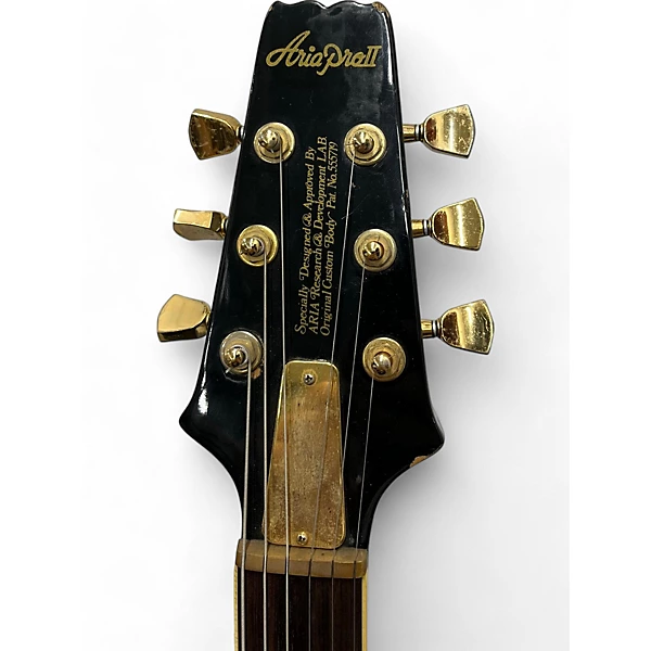 Used Aria PRO II BLACK AND GOLD Black and Gold Solid Body Electric Guitar 4 Used Aria PRO II BLACK AND GOLD Black and Gold Solid Body Electric Guitar