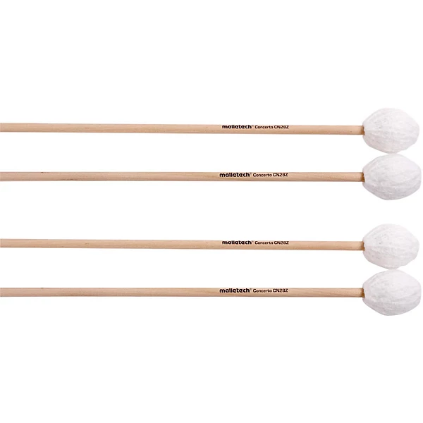 Malletech Concerto Marimba Mallets Set of 4 (2 Matched Pairs) White