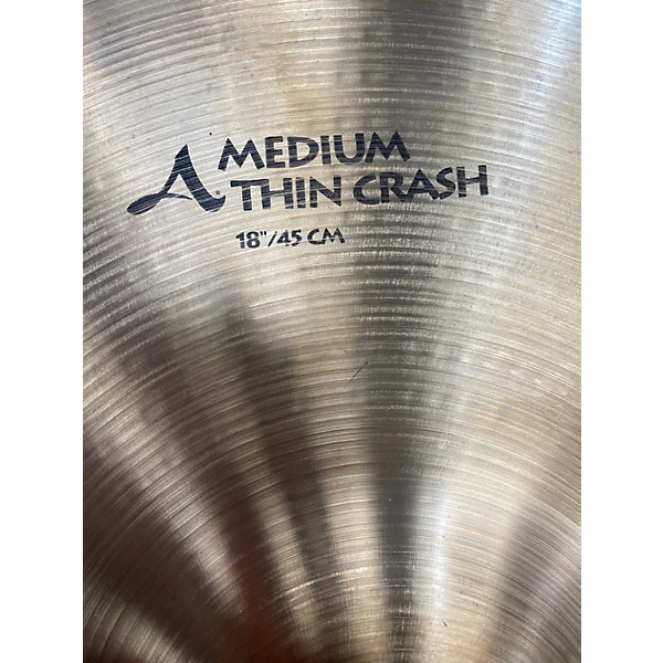 Used Zildjian 18in A Series Medium Thin Crash Cymbal 6 Used Zildjian 18in A Series Medium Thin Crash Cymbal
