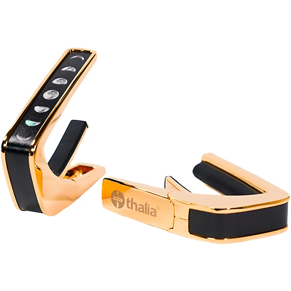 Thalia Deluxe Series Gold Guitar Capo Moon Phases on Pearl