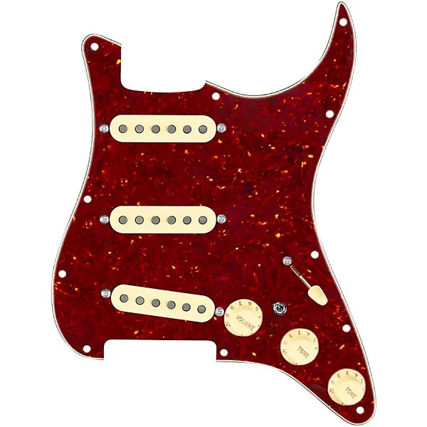920D Custom Texas Grit Loaded Pickguard for Strat With Aged White Pickups and Knobs and S7W-MT Wiring Harness Tortoise