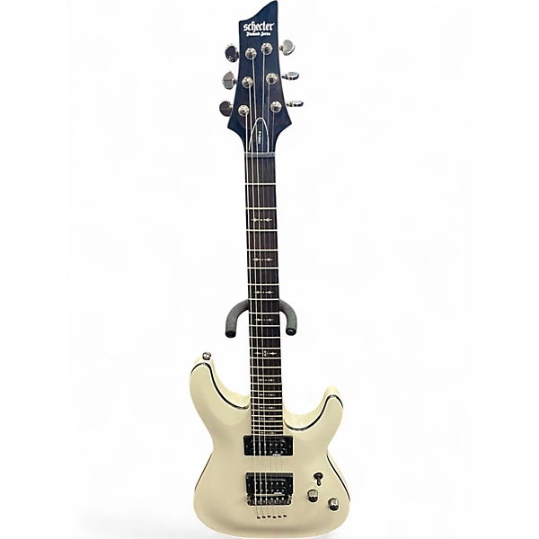 Used Schecter Guitar Research Omen 6 Vintage White Solid Body Electric Guitar