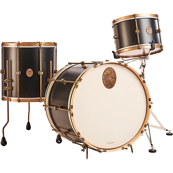 A&F DrumCo Black Club Maple 3-Piece Drum Shell Pack