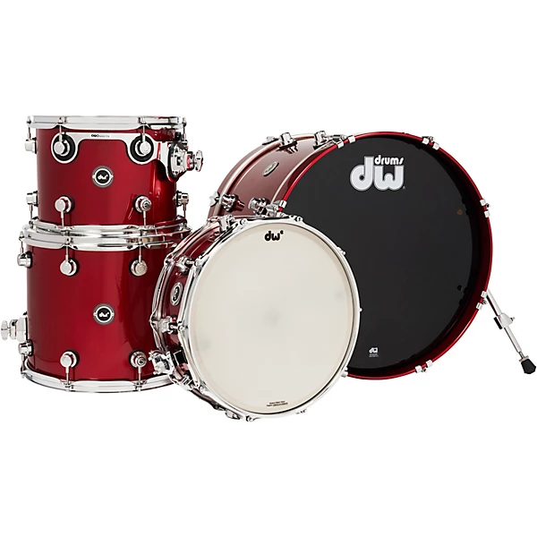 DW DWe Wireless Acoustic-Electronic Convertible 4-Piece Shell Pack With 20 Bass Drum Lacquer Custom Specialty Black Cherry Metallic