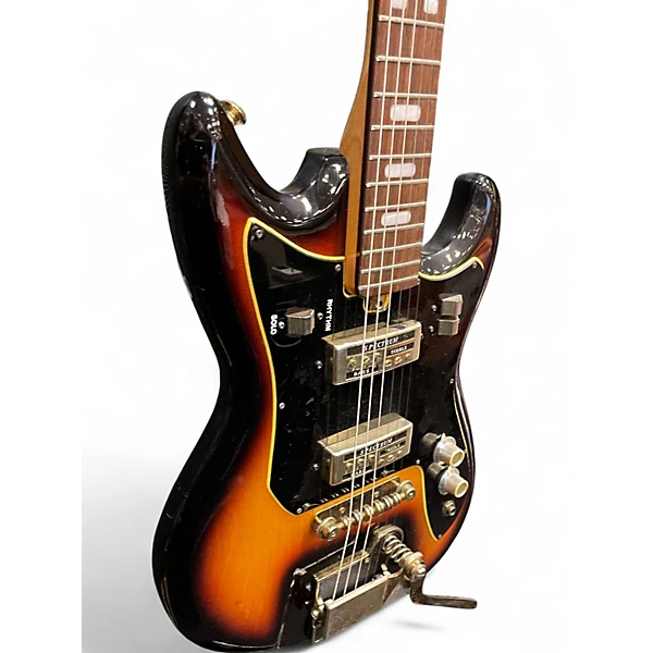 Vintage 1960s Teisco ET-220 3 Color Sunburst Solid Body Electric Guitar 6 Vintage 1960s Teisco ET-220 3 Color Sunburst Solid Body Electric Guitar
