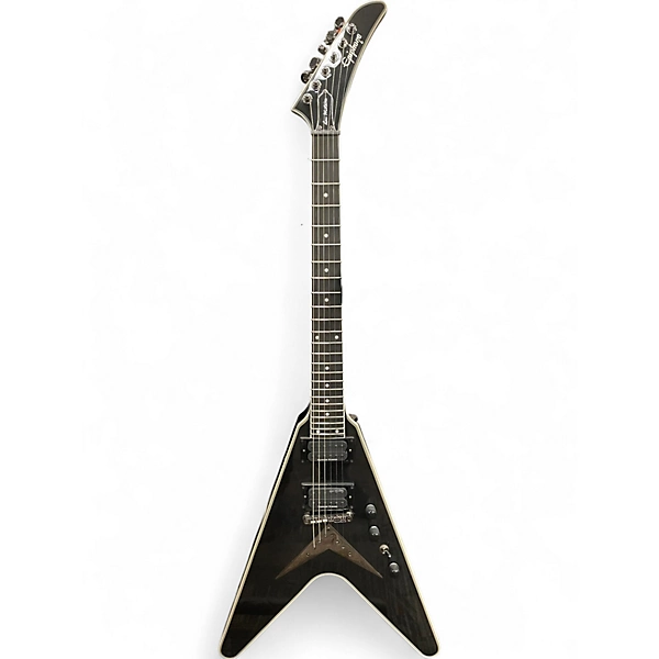 Used Epiphone Dave Mustaine Flying V Custom Metallic Black Solid Body Electric Guitar