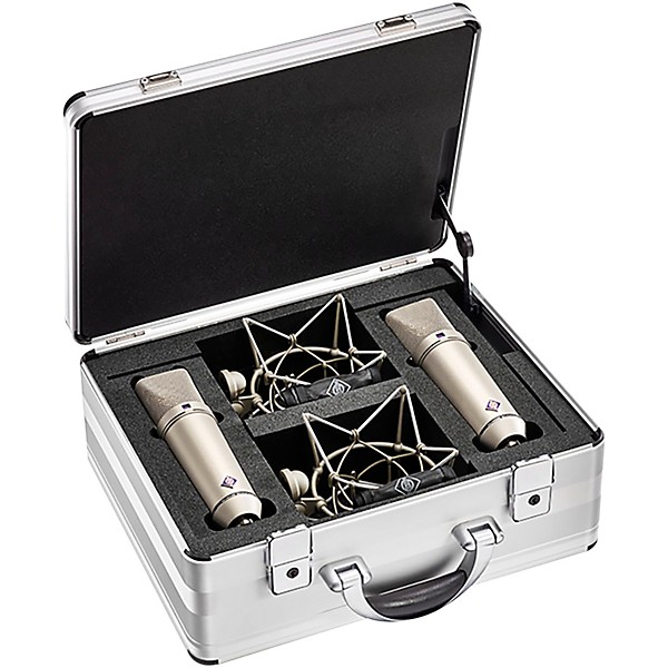 Neumann U 87 Ai Large-Diaphragm Condenser Microphone, Stereo Set Nickel