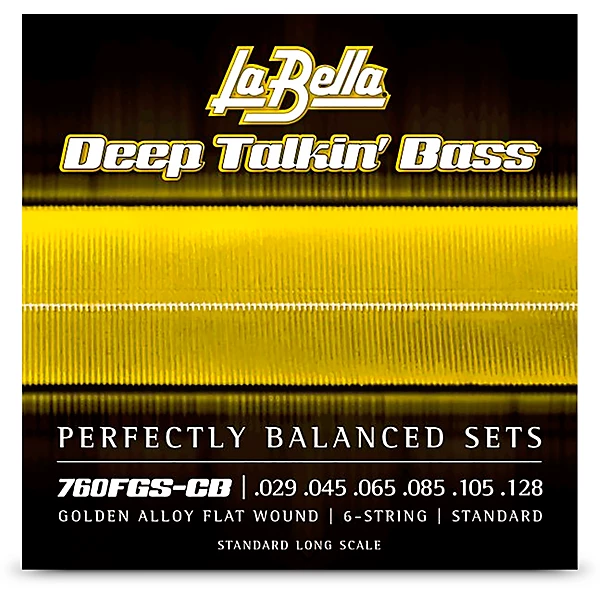 La Bella Deep Talkin' Bass Golden Alloy Flat Wound 6 String Bass Strings